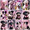 Diamond Painting Kit Dog Flower Full Square/Round Embroidery Mosaic Animal Home Decor