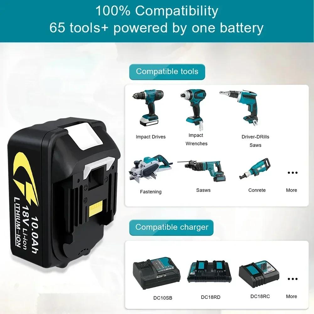 Upgraded for Makita 18V 10000mAh Battery BL1830 BL1830B BL1840 BL1850 BL1850B BL1860B BL1815 Replacement Lithium Battery