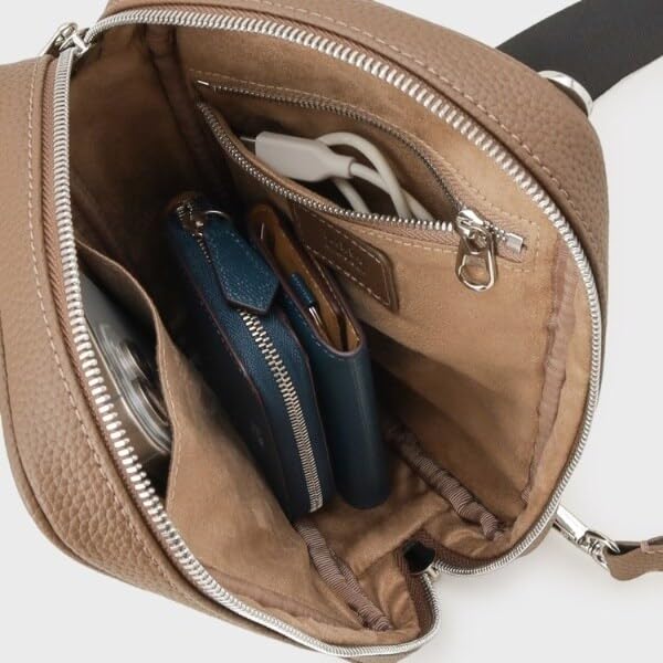 Сумка кроссбоди из микрофибры Takeo Kikuchi, мужская, бежевая (052), 07004344