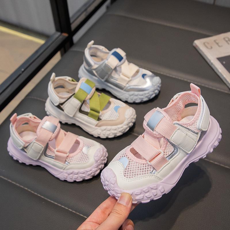 Girls' sports sandals, new summer children's shoes, fashionable boys' closed-toe sandals, trendy wading shoes