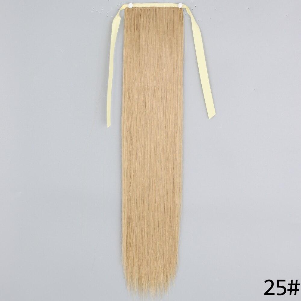 MERISIHAIR Women Long Straight Wrap Around Ponytail Synthetic Fiber Long Straight Wavy Hair Extensions Daily Wear