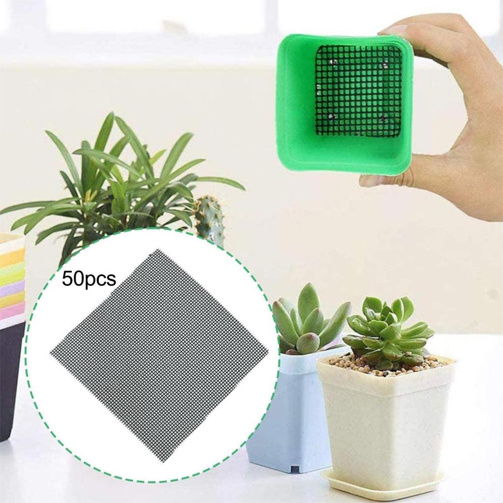 Сетчатая прокладка с отверстиями для цветочного горшка Kell, квадратная нижняя решетка горшка для бонсай, сетчатый коврик, дренажный экран