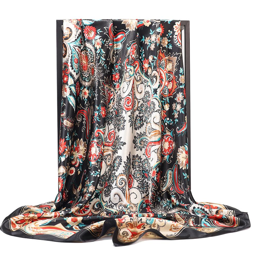 High-quality Luxurious Silk Scarves Headband Scarfs Neck Scarf For Women Chain Silk Scarf Women's Decorative Shawl