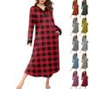 Women's Nightgown Fashion Printed Long Housecoat V Neck Pajamas With Pockets Dress