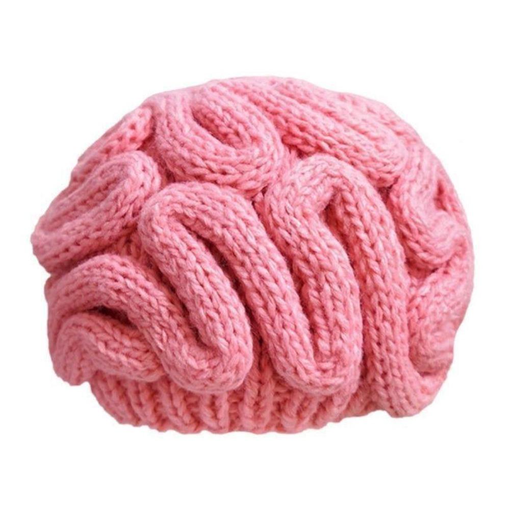 Warm Brain Pullover Cap Creative Funny Brain Beanie Stretchy Knitted Brain Hat Outdoor