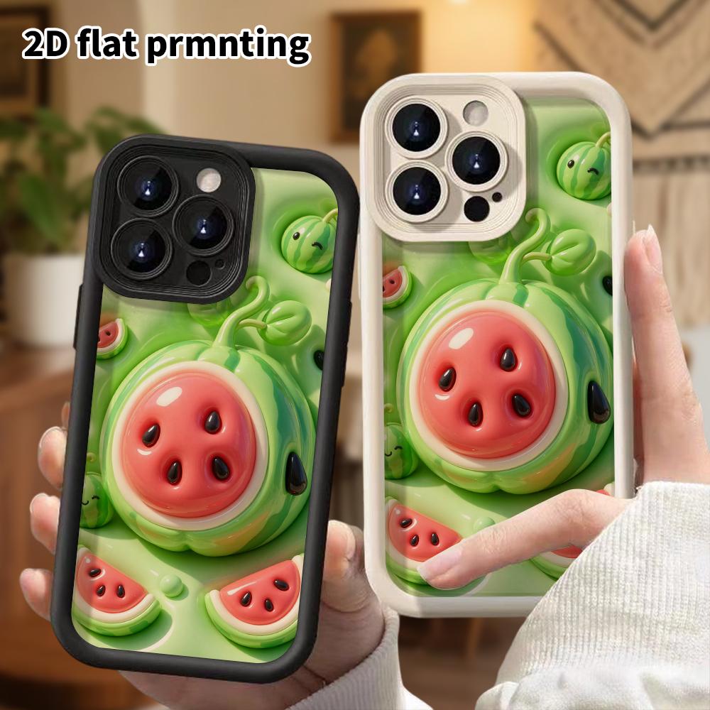 Phone case: 2D flat design, fits iPhone 18 17 16 15 14 13 Pro, watermelon set, perfect Christmas and Halloween holiday gift