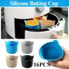 16/10Pcs Silicone Air Fryer Baking Cup Egg Poacher Cups Heat-Resistant Silicone Muffin Cup Baking Mold for Cupcakes Puddings Tart