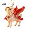 Decorative Holiday Hanging Charms 2D Flat Christmas Sheep Ornament with Lanyard, Acrylic Seasonal Party Favors Tree Pendant for Home Festive Decor And