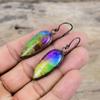 Радужные солнечные кварцевые серьги-друзы, медные серьги, полученные гальваническим способом, серьги с драгоценными камнями, серьги ручной работы, гальванические медные ювелирные изделия, подарок для нее