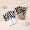 Leopard Print Fingerless Gloves Women Fuzzy Warm Mittens with Thumb Hole Winter Fluffy Gloves for Girls Typing Writing Texting