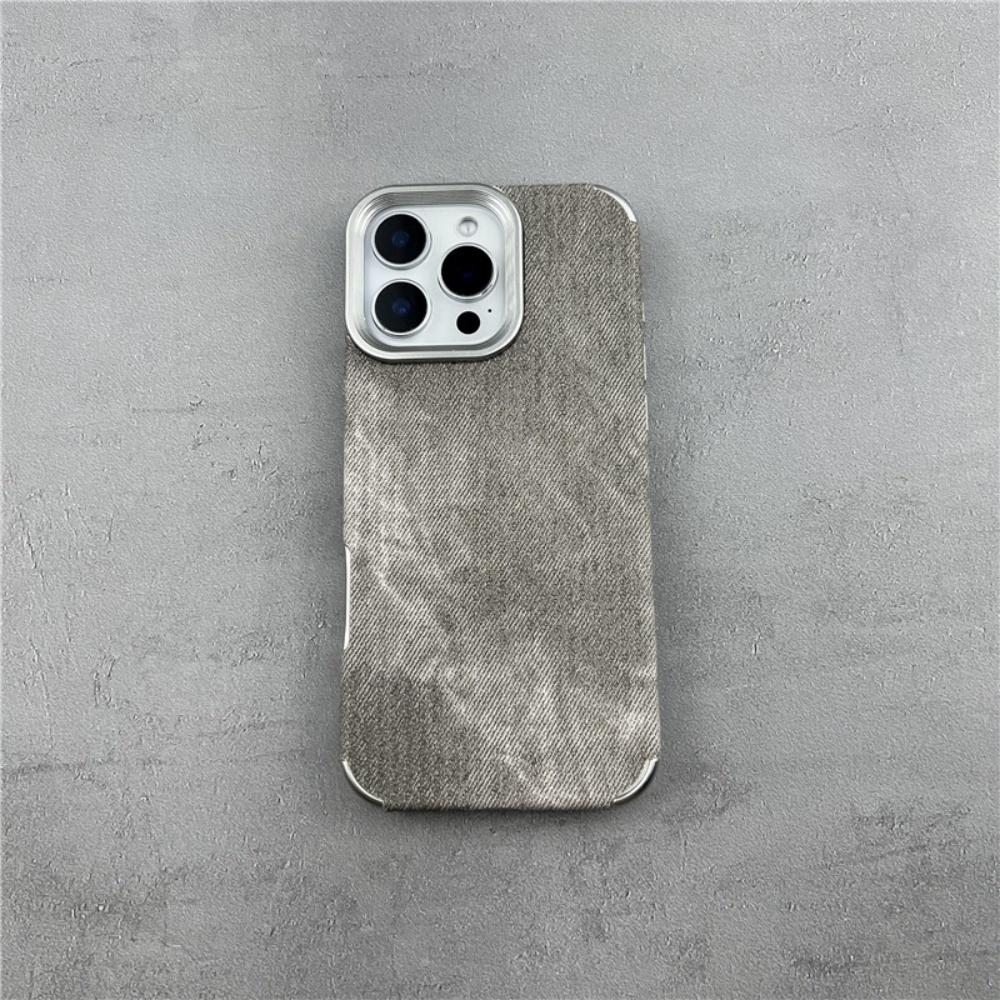 Канди Винтаж Ковбойская Тканевая Чехол для iPhone 17 Air 16 15 14 13 12 Pro Max 11 Plus 17Pro Джинсовый Мягкий Бампер Позолоченная Крышка