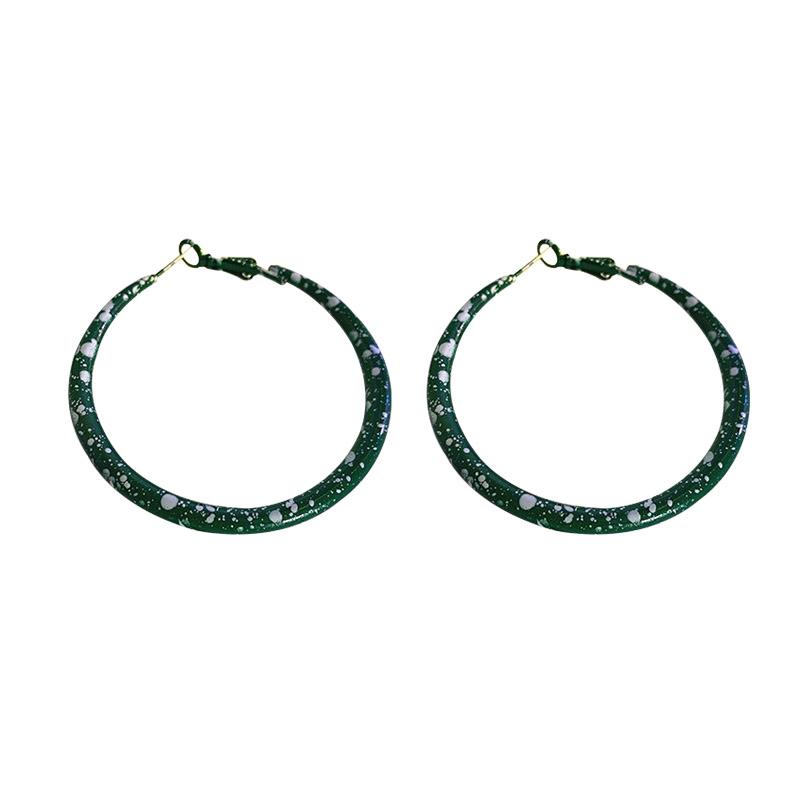 Модные зеленые серьги, геометрические полые круглые квадратные серьги-капли, металлические висячие серьги, женские ювелирные изделия