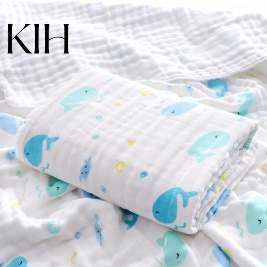Baby Swaddling Cloth Blanket Eye-catching Keep Body Dry Cotton Cartoon Supplies Printed Thin Newborn for Daily Soft
