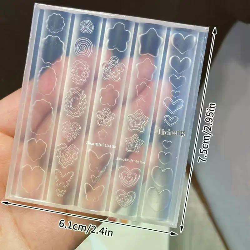 1pcs Butterfly Photo Frame 3D Acrylic Mold Wing Nail Art Decorations Silicone Decorated Heart Star Nail Art Templates Nails Mold