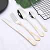 24Pcs Gold Flower Pattern Cutlery Set 18/10 Stainless Steel Tableware Set Knife Fork Tea Spoon Dinnerware Silverware Kitchen Flatware