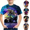 Детская одежда Футболки для мальчиков с коротким рукавом Детские футболки 3D с принтом мотоцикла Одежда Детский топ Летняя футболка для девочки