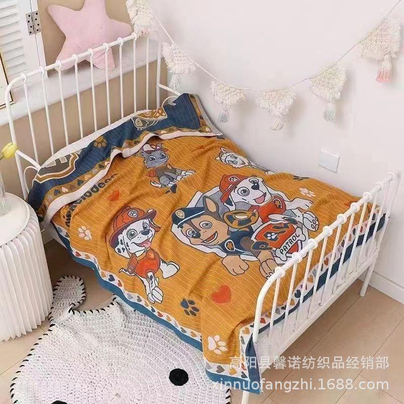 Four Seasons Baby Cotton Gauze Towel Quilt Newborn Cartoon Children's Baby Blanket Breathable Washed Cotton Lunch Break Blanket