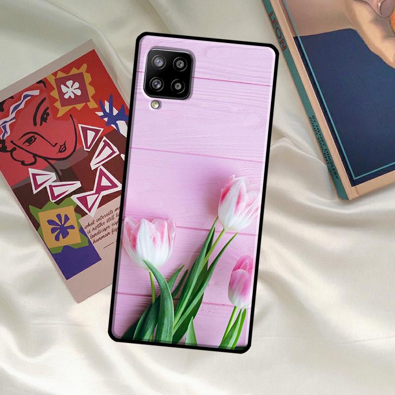 Цветочный чехол-тюльпаны для Samsung Galaxy A56 A36 A06 A13 A53 A32 A12 A22 A52 A35 A26 A16 A55 A15 A54 A34 A14