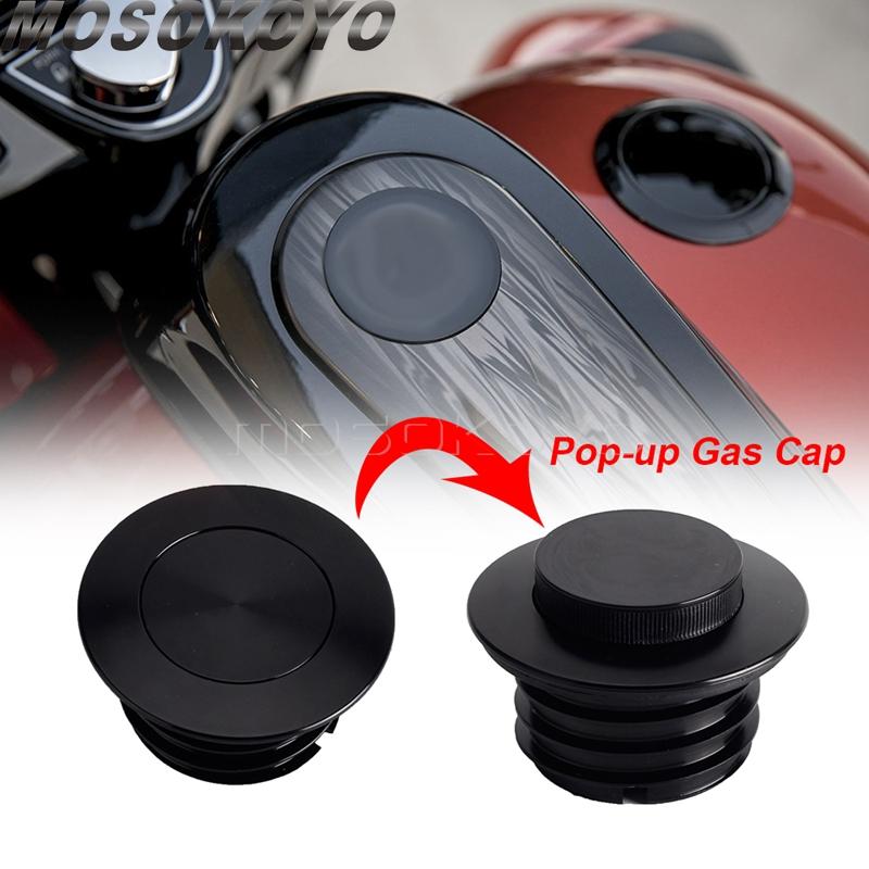 Motorcycle Pop Up Gas Cap Fuel Tank Cover Cap Screw-In Pop-up Fuel Cap For Harley Street Road Glide ST FLTRXST FLHXST 21+ Tanks