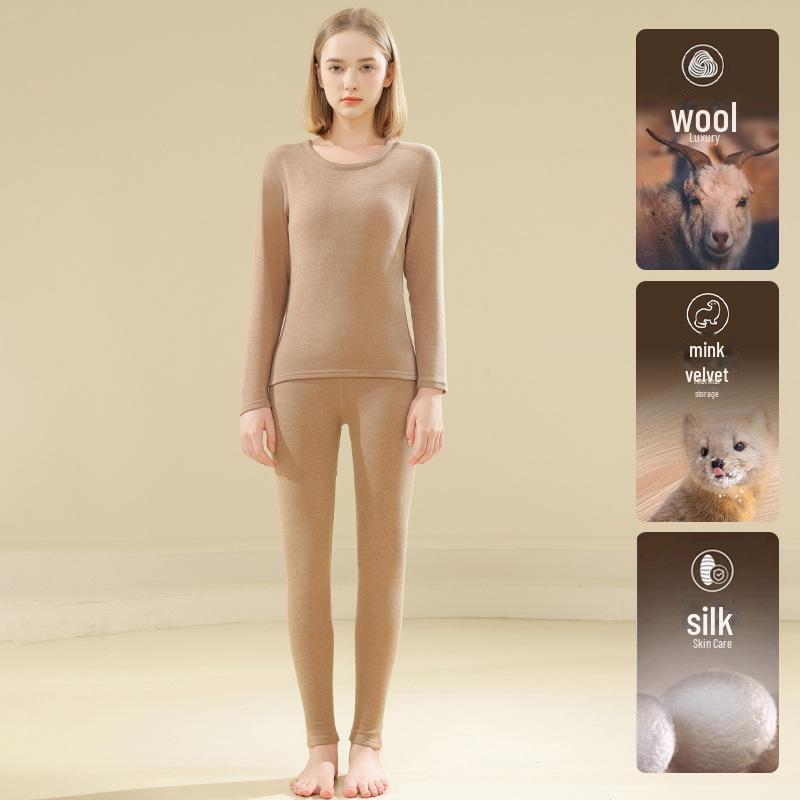 Комплект термобелья унисекс - шерсть, шелк тутового шелкопряда, бархат норки - идеально подходит для осени и зимы