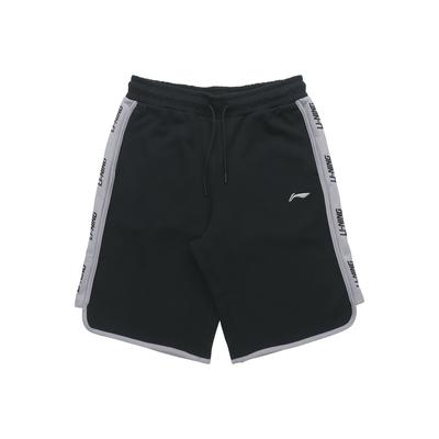 Li Ning Sports Fashion Series Боковая панель с принтом Свободные спортивные повседневные шорты мужские шорты черные AKSR285-2