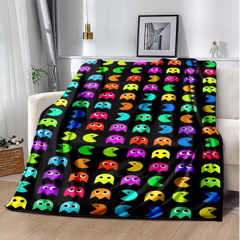 Pixel Game Flannel Blanket Soft Warm All-Season Throw, Design for Camping, Car Travel, Hiking Sofa, Bed, Office Perfect Gift for Parties