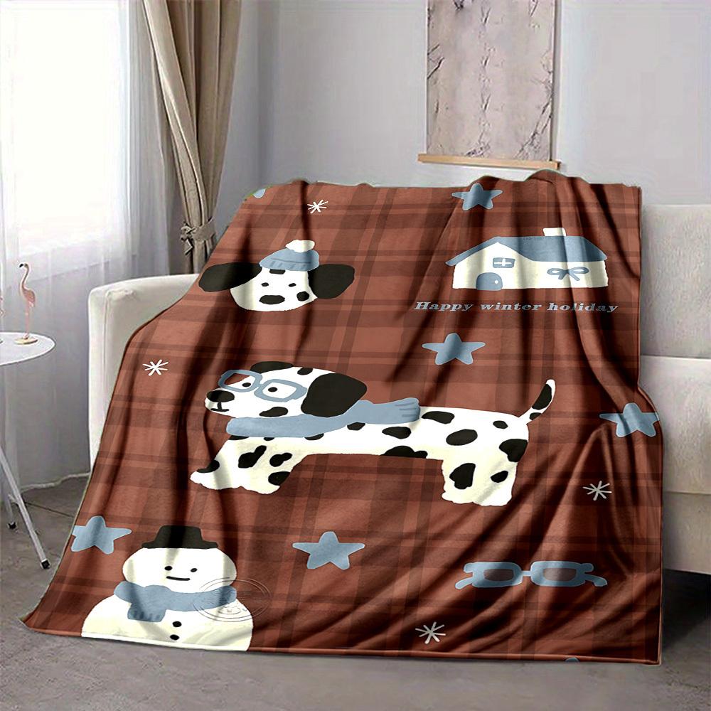 1pc Winter Holiday Lightweight Flannel Blanket, Comfortable and Warm Blanket, for Office and Camping Sofa Bed002