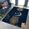 Divination Owl Sun Moon Pattern Carpet for Living Room Bedroom Bedside Floor Mat Cloakroom Kids Activity Area Rugs Large Size