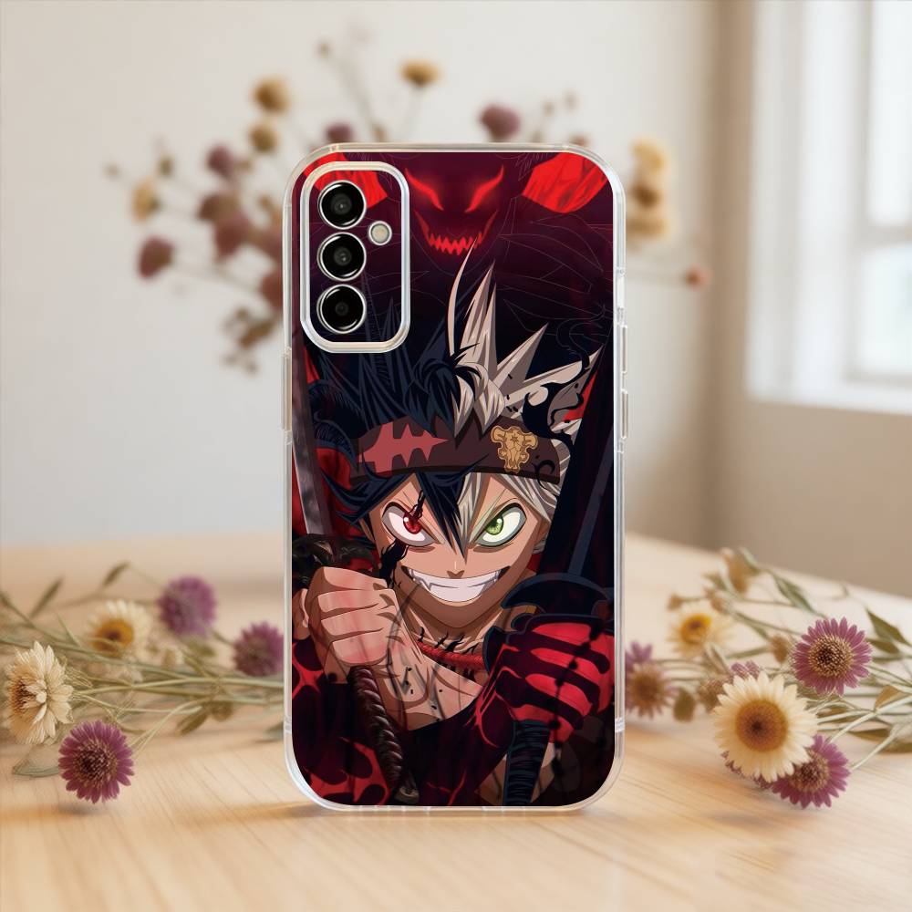 Чехол для телефона Black Clover Аста Прозрачный Силиконовый Мягкий Для Samsung A10,12,20,21S,30,31,40,50,51,52,70,71