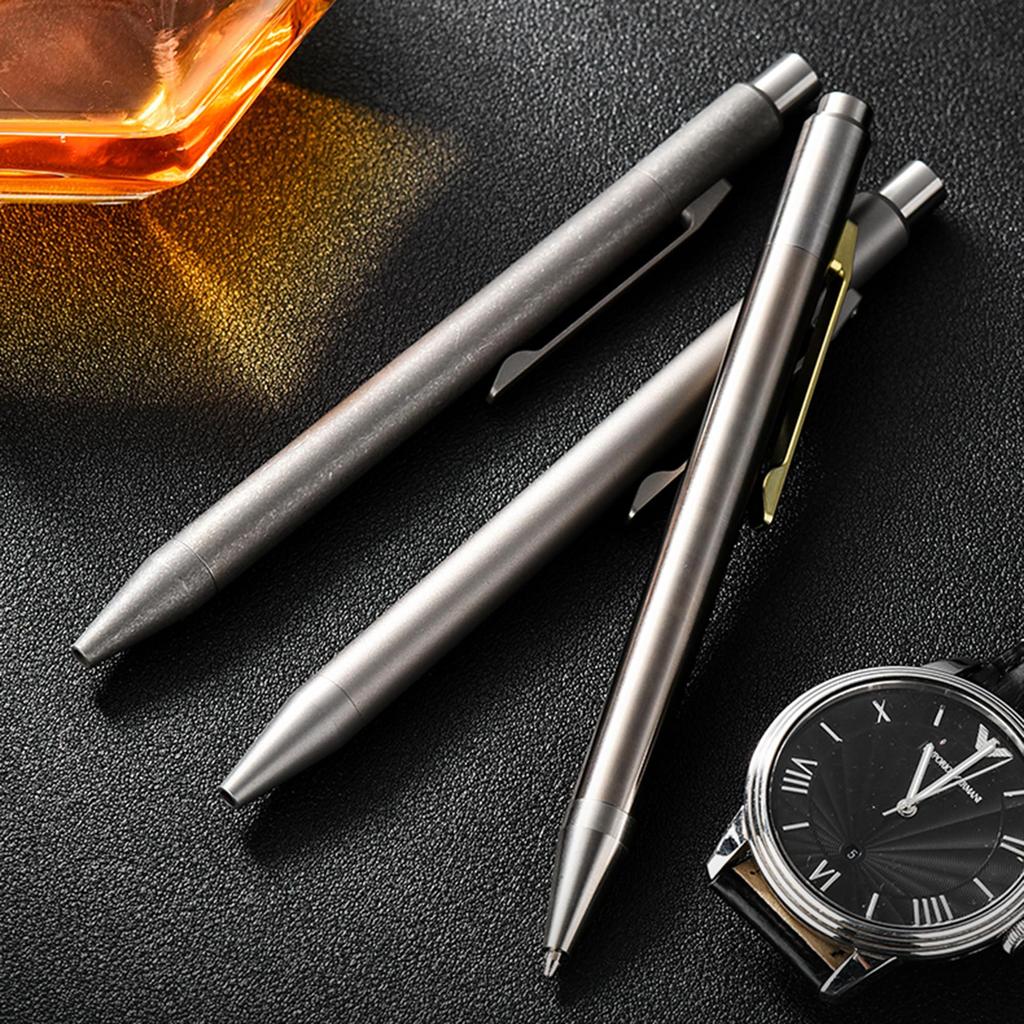 Ballpoint Pen Titanium Alloy Ballpoint Pen Clip Writing Pocket Pen with TC4 for Business Office Daily Use