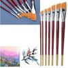 7PCS Angled Bristle Tips Short Handle Art Brush Set Acrylic Painting Brushes  Acrylic Painting