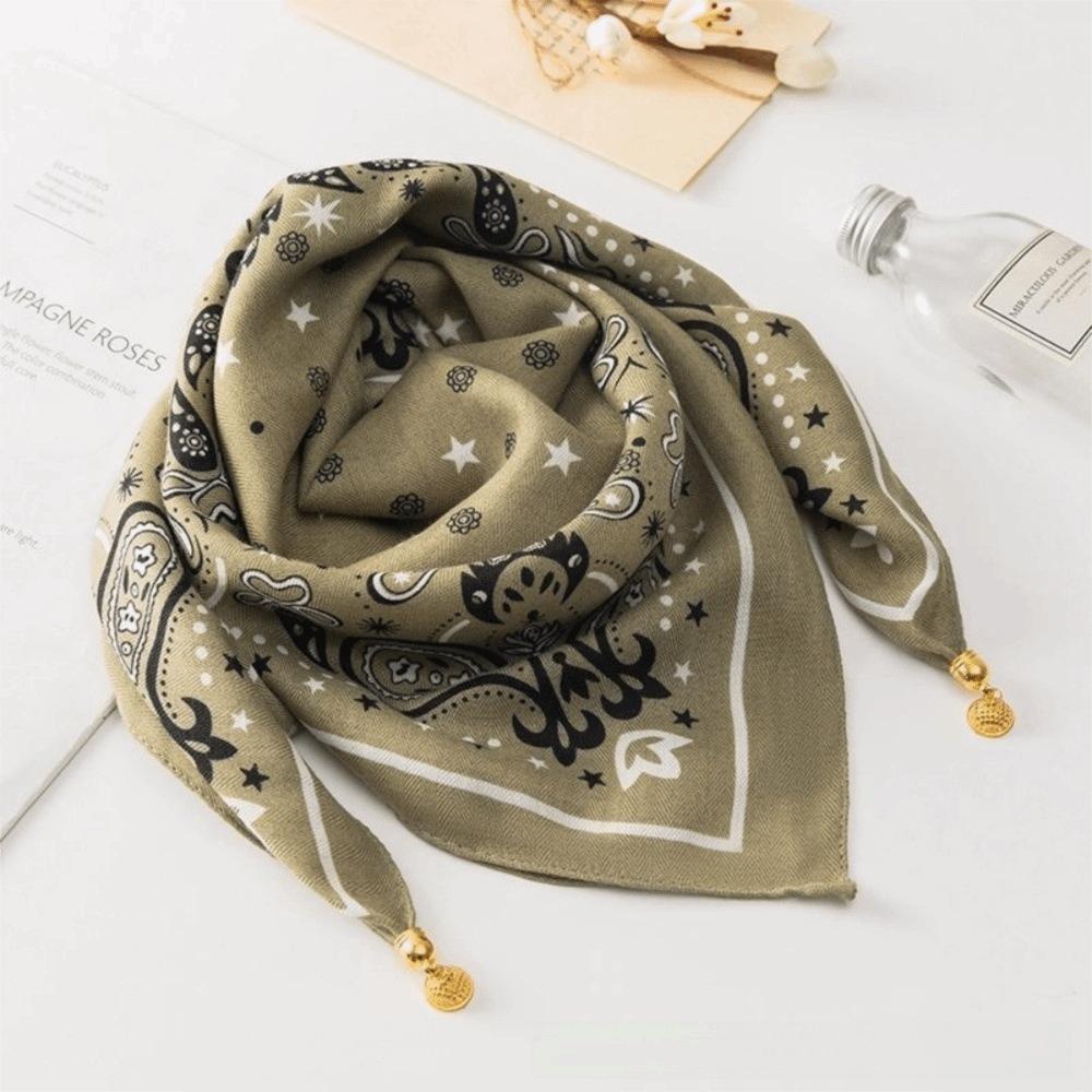 Magnetic Buckle Cotton Square Scarf Soft Cotton Hijab Wraps Fashion Headwear Soft Shawl Girl Women