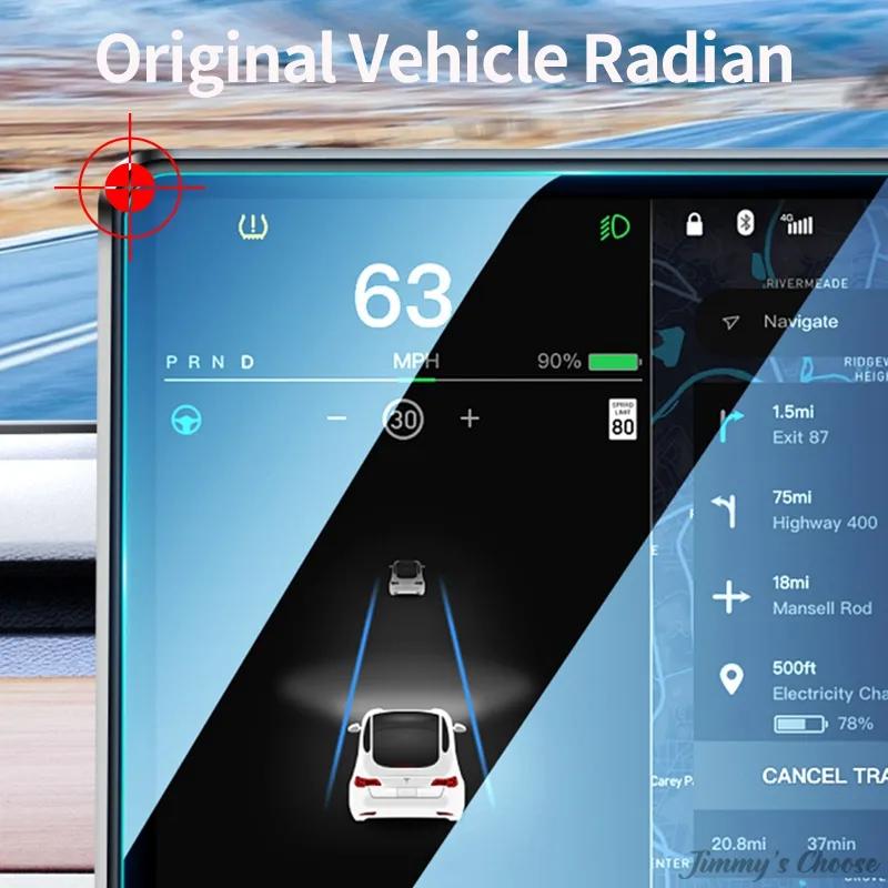 9H Matte Tempered Glass Screen Protector For Tesla Model 3 Y 2023 2022 2021 Center Control Navigation Film Car Modify Accessory