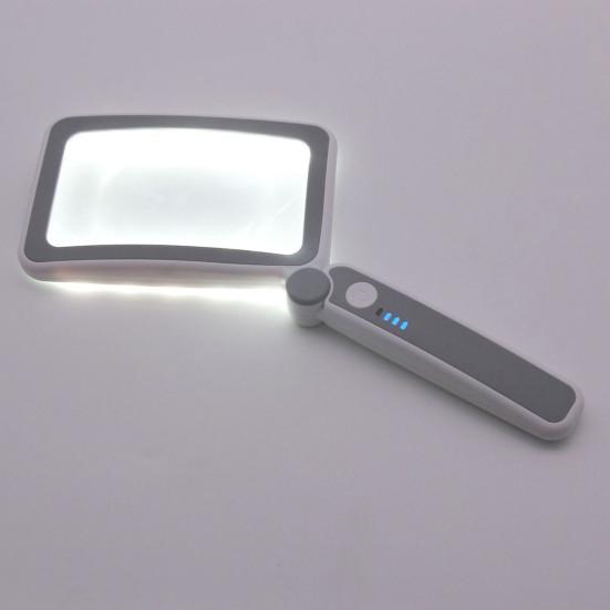 Увеличительное стекло со светодиодной подсветкой. Складная конструкция ручки. Увеличение высокой мощности. Легкая ручная лупа. Помощь при чтении для пожилых людей.