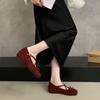 Inner Heightening Suede Shallow Mouth Single Shoes Women's 2025 Spring and Autumn New French Temperament Platform Ballet Mary Jane Shoes