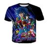 Summer Round Neck Anime "Knights of The Twelve Palaces" Saint Seiya Printed Top Fashionable Casual Short Sleeved Men's and Boys' Universal T-shirts