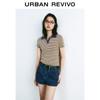 UR Women's Striped Slim-fit Polo Knit Top