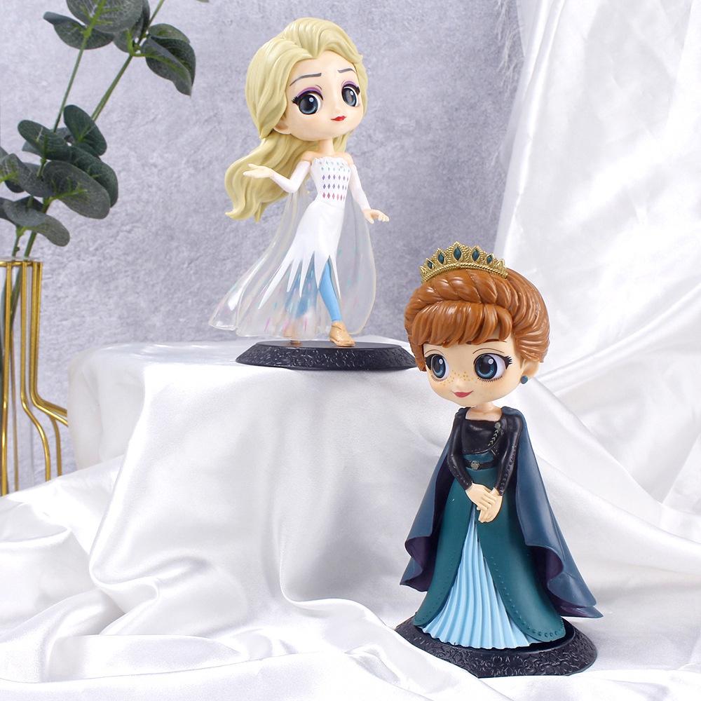 Frozen Pvc Elsa Anna Action Figure Toy Model Cake Topper Home Decor Birthday Gift
