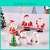 Очаровательные мини-елочные игрушки с полимерными фигурками Санты и снеговика, микро-пейзажи