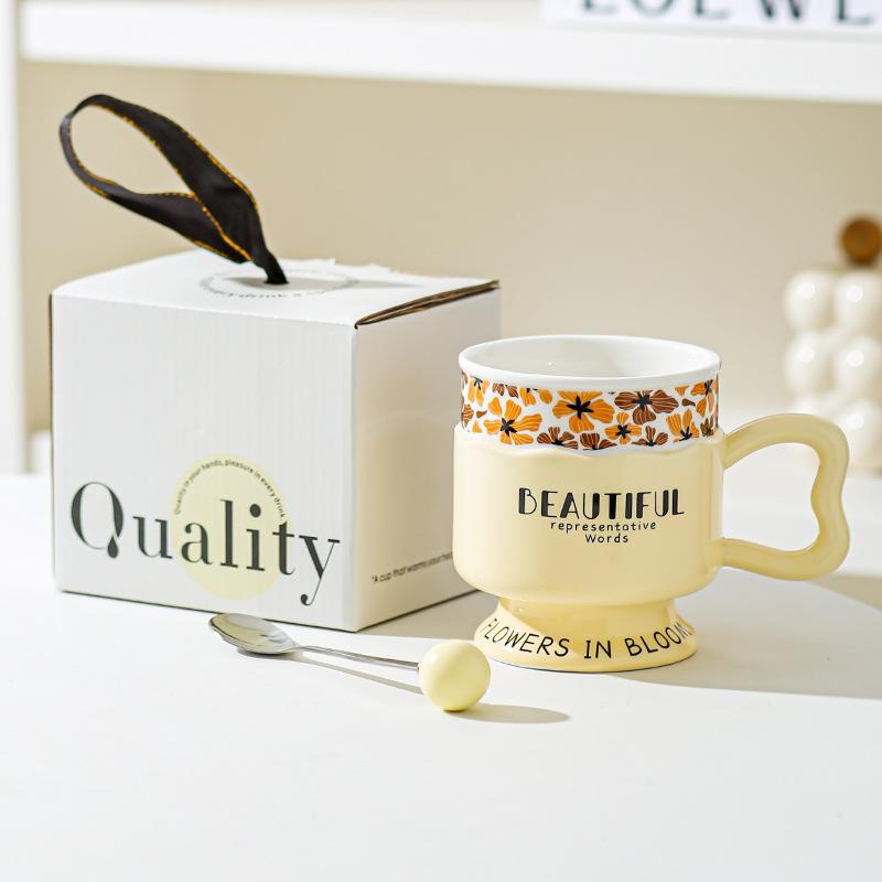 Ретро Кубок Кружка Легкая Роскошь Пара Европейская Керамическая Чашка для Молока Подарок Женский Дом Высокая Ценность Чашка для Воды