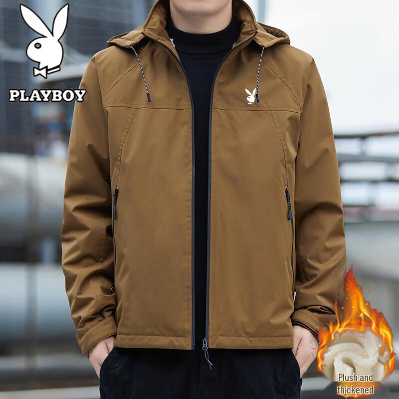 PLAYBOY Мужская повседневная куртка с капюшоном