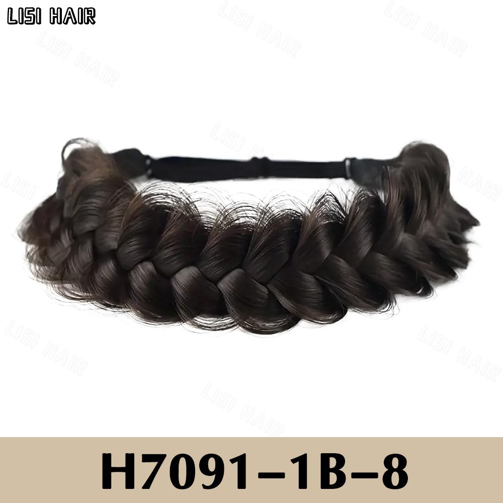 MISS WIG 1 шт., классическая 3-прядная эластичная плетеная повязка на голову, синтетический парик, повязка на голову, натуральный настоящий парик, косы, подходит для женщин и девочек