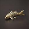 Ретро латунная фигурка карпа, рыбы, миниатюрный чайный столик, маленькое украшение для домашнего животного, медное животное, фэн-шуй, поделки, аксессуары для украшения дома