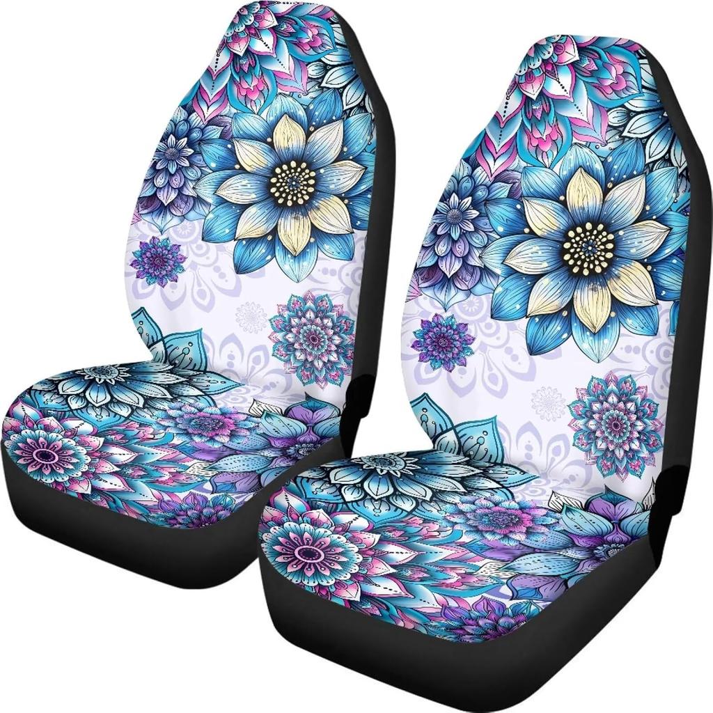 Talayituse Boho Dragonfly Print Car Seat Covers Set of 2, Breathable Front Bucket Seats Protector Auto Interior Accessories Decor Universal for Truck