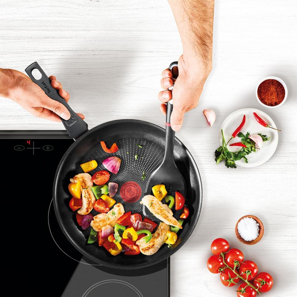 Tefal Chef's Touch Full Induction Titanium 2X Nonstick Frying Pan (22~30cm) Dishwasher Oven Safe No PFOA Brown