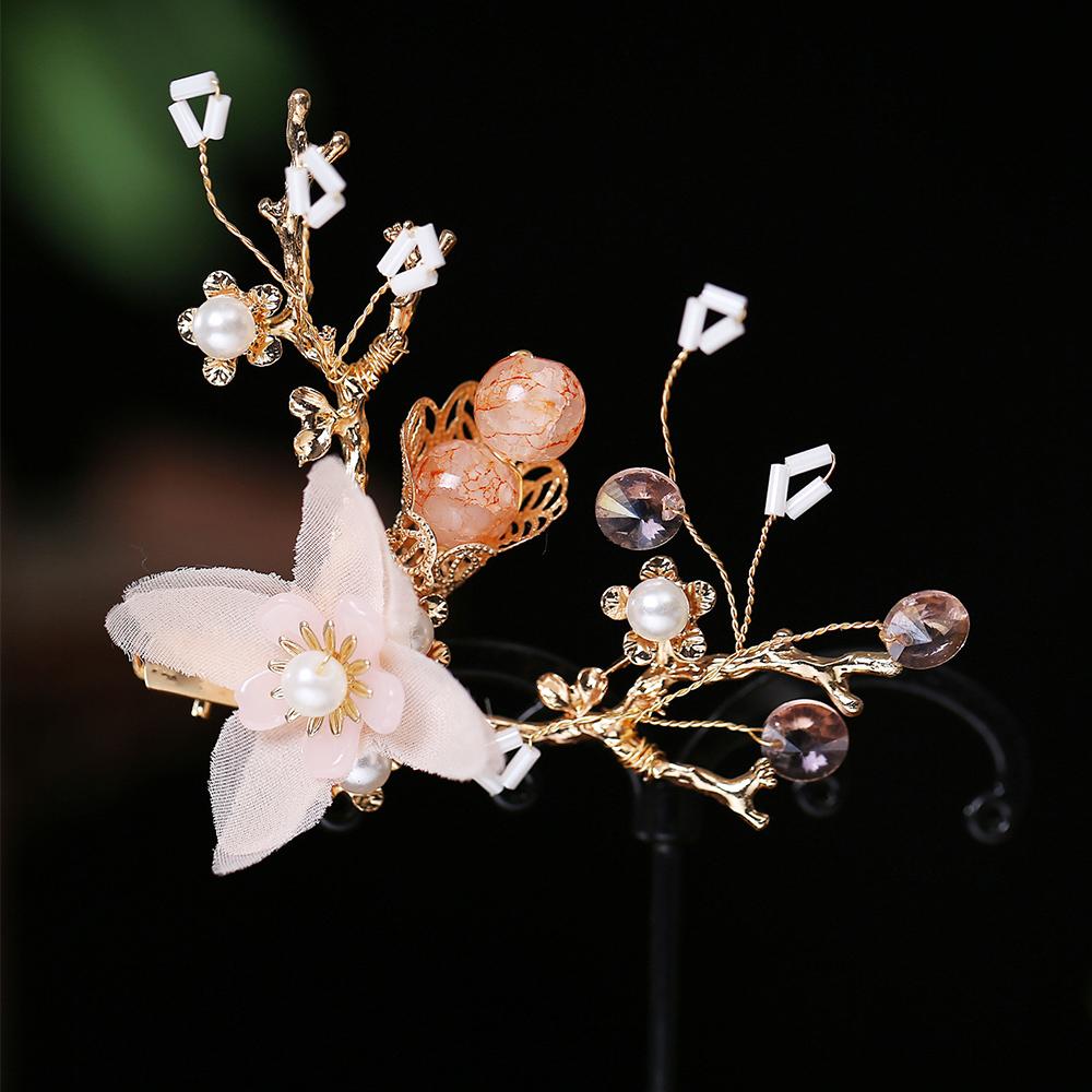 Hairpins Handmade Long Tassel Flower Fashion Earrings Headwear Sets Hanfu Hair Stick Hair Comb