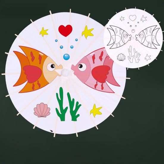 Сделай сам Раскраска Бумажный Зонт с Бамбуковой Ручкой Ручной Работы Китайский Зонт из Промасленной Бумаги Зонт из Белой Бумаги Японский Зонтик Украшение