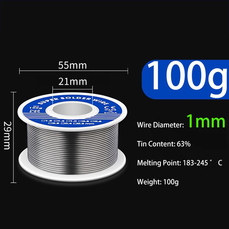 0,8 мм 100 г паяльная оловянная проволока оловянный расплав канифоль сердечник припой паяльная проволока рулон без отмывки флюс 2,0% ARI