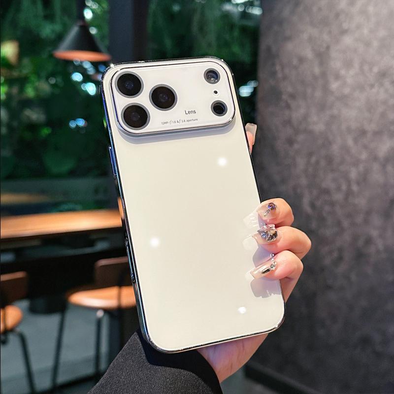 Гальванизированный стеклянный чехол конфетного цвета для iPhone 17 Pro Max с защитой объектива камеры, ударопрочная задняя крышка для iPhone Air