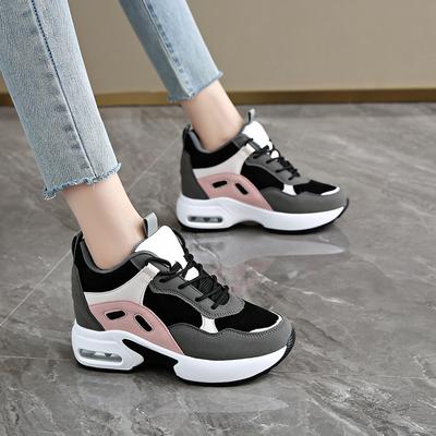 Женские кроссовки повседневные уличные школьные туфли для студентов увеличивающие рост легкие кроссовки для девочек большие размеры женские кроссовки на танкетке 34-42